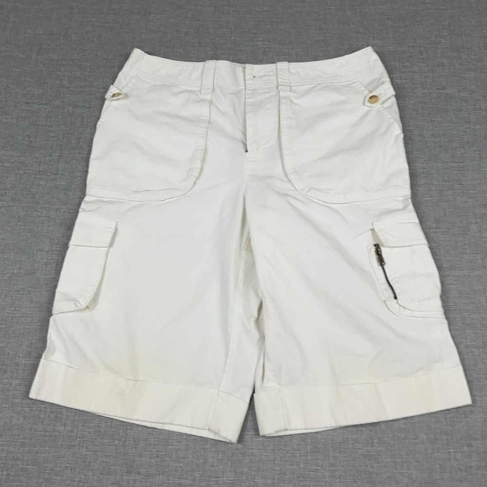 Lauren Jeans Company Ralph Lauren Shorts Womens 10 White Cargo Twill Cotton